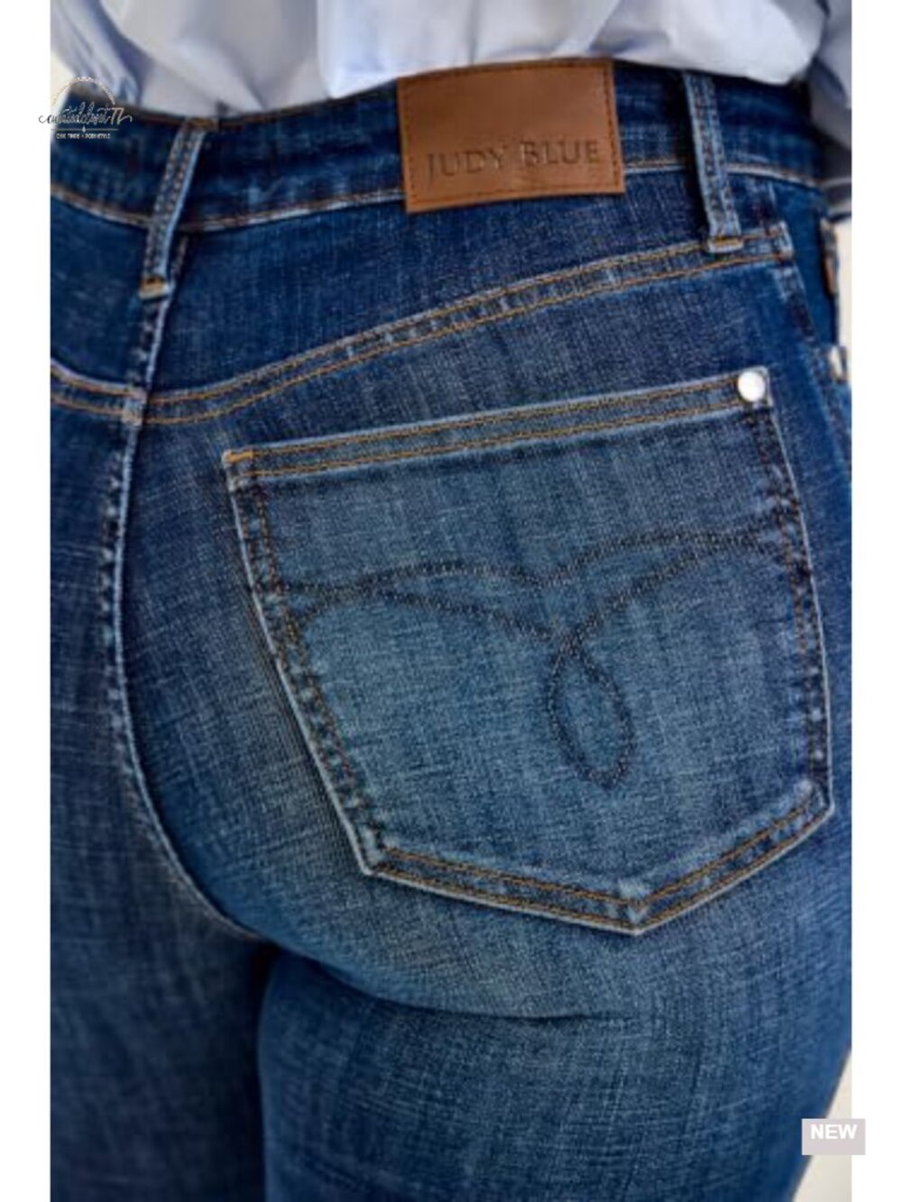 High Waisted Tummy Control Flare Jeans Cotton Blend 33 Inseam - Picture 5 of 5